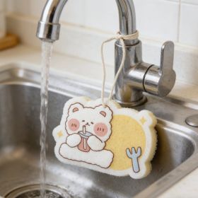 Cute Bear Dishwashing Sponge (Option: 6975603159223)